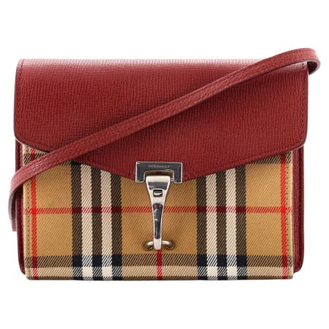 Burberry Macken Check Leather Crossbody Bag on SALE 